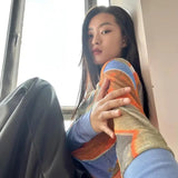 Naomi Aesthetic Print Mesh Tissue Top