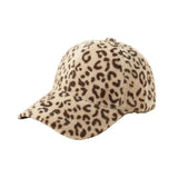 Leopard Print Felt Baseball Caps