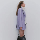 Lauren Soft Pastel Faux leather Blazer