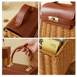 Amelie Woven Rattan Top Handle Bags