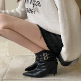 Tamara Pointed Toe Moto Ankle Boots