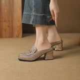 Misty Glitter Metallic Clog Mules