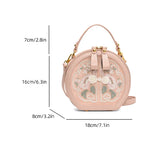 Cassia Floral Embroidery Round Mini Bag