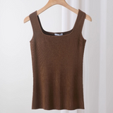 Kori Basic Square Neck Knit Tank Tops