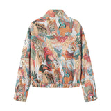 Sioban Peacock Print Jacquard Bomber Jacket