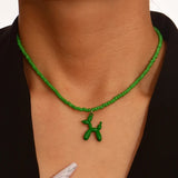 Colorful Poodle Pendant Necklaces