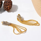 Inez Cubic Zirconia Tassel Chain Earrings