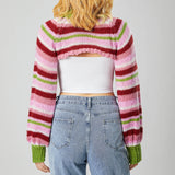 Sami Half Bolero Rainbow Stripe Sweater