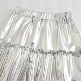 Sylvie Metallic Tiered Maxi Skirt