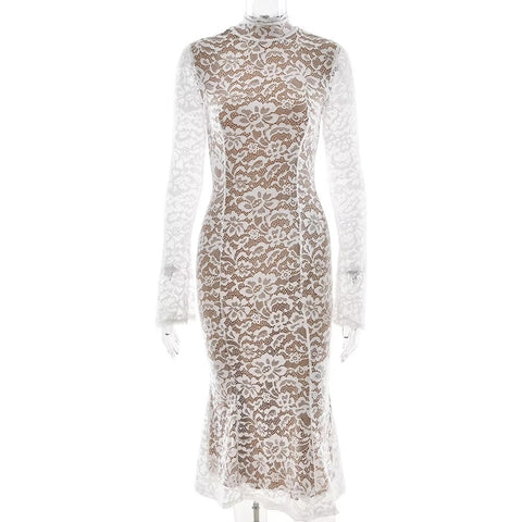 Mikaela Victorian Lace Midi Dress White / M Mikaela Victorian Lace Midi Dress White / M