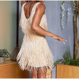 Teressa Feather Tassel Sequin Mini Dress