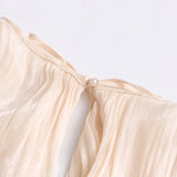 Heran Pleated Tie-Waist Chiffon Dress