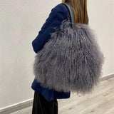 Catala Mongolian Lamb Fur Handbag