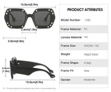 Tomei Rhinestone Square Sunglasses