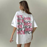 Amor Oversized Graphic T-Shirts