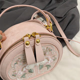 Cassia Floral Embroidery Round Mini Bag