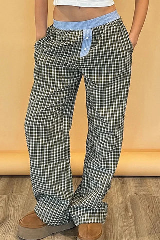 Susie Casual Plaid Boxer Pants