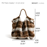 Hailey Fluffy Plaid Shoulder Tote Bag