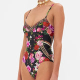 Yael Vintage Dark Floral One-Piece Swimsuit