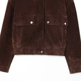 Marlowe Suede Effect Cropped Bomber Jacket