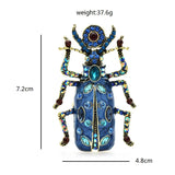 Jumbo Enamel Rhinestone Beetle Brooches