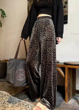 Lilian Leopard Velour Casual Pants