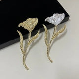 Vintage Jumbo Metal Leaf Flower Brooch