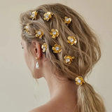 Amanda Rhinestone Flower Hairpins- 4PCS