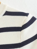 Manon Breton Stripe Cropped Knit Tops