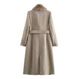 Josephina Faux Fur Collar Woolen Coat