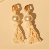 Amana Pearl and Rope Statement Tassel Earrings