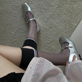 Kei Two Tone Knee High Fashion Socks