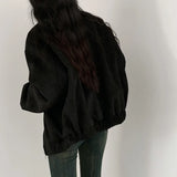 Olivia Vintage Faux Suede Bomber Jacket