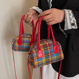 Julia Flannel Plaid Mini Bowling Bag