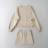 Kaia Casual Cut Out Sweatshirt and Skirt Set