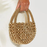 Margot Metallic Beaded Half-moon Mini Tote