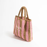 Paris Straw Knit Shopper Totes