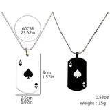 Ace of Spade ID Tag Pendant Necklace