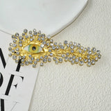 Large Rhinestone Metal Eyes Brooch-gold