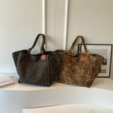 Jumbo Leopard Prints Shoulder Canvas Bags
