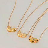 Golden Heart Zircon & Pearl Pendant Necklaces