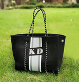 Delma YOUR Initials Monogram Stripe Neoprene Tote