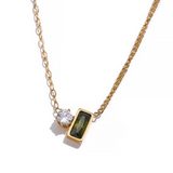 Tanya Cubic Zirconia Square Pendant Necklace