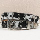 Cowhide Prints Rhinestone Western Belts