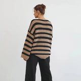 Anneli Striped Knit Oversized Sweater