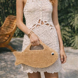 Defina Fish Crochet Clutch Bag