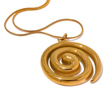 Gold Spiral Medallion Pendant Necklace