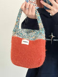 Kami Two Tone Mini Knit Bucket Bag