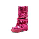 Payton Space Metallic Slouchy Lug Sole Boots