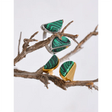 Green Natural Malachite Stone Open Ring